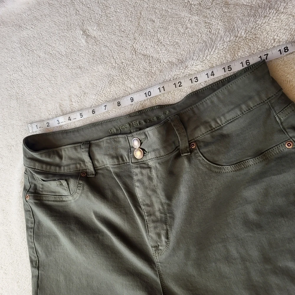 M Jeans by Maurices High Rise Women's Size XL Reg Olive Green Skinny - Picture 5 of 8